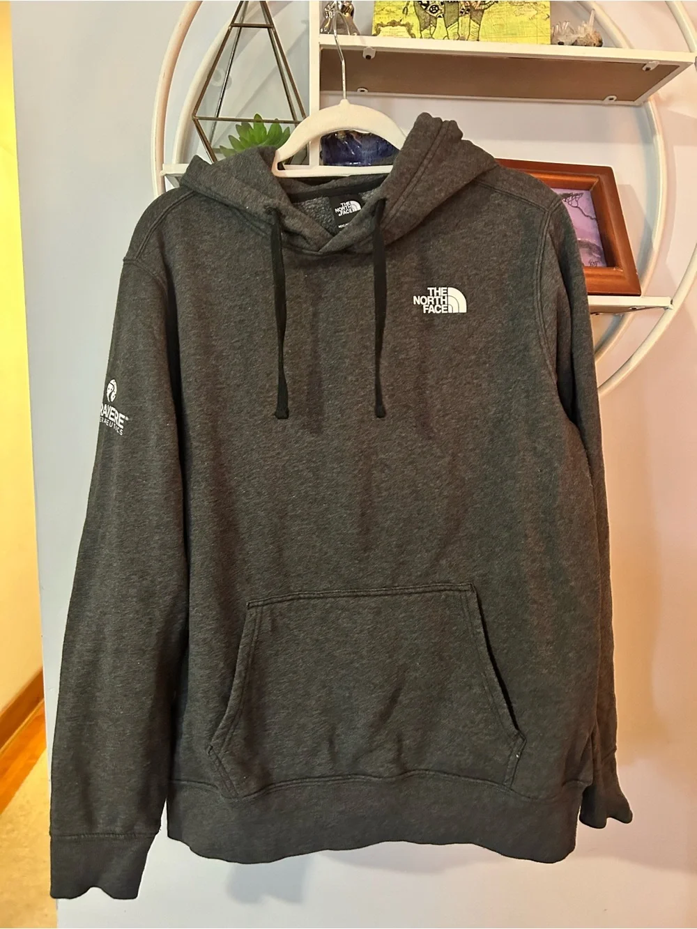 The North Face Men’s Large L Gray Grey Logo Hooded Sweatshirt